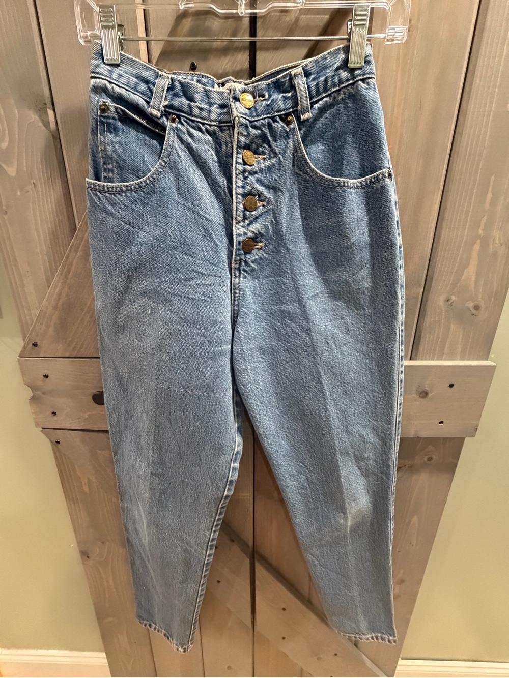 Vintage Essentials Size 6 High Rise Button Fly Mom Jeans Made in USA 90s